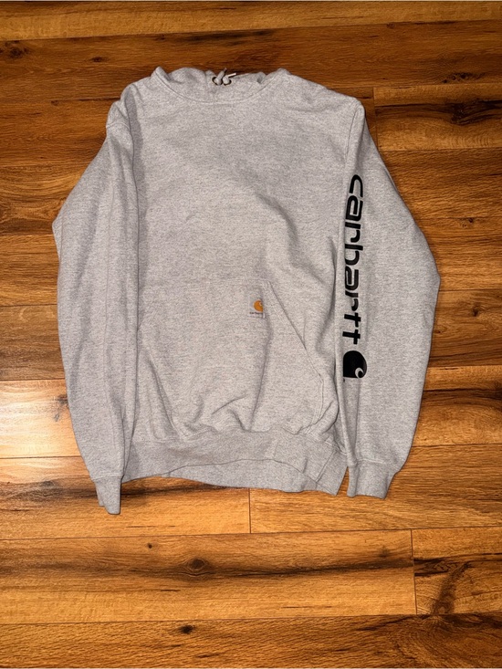 Carhartt Other - Carhartt Gray Crewneck Sweatshirt with Black Sleeve Logo